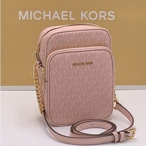 Michael Kors Blush Crossbody Bag with Gold Chain